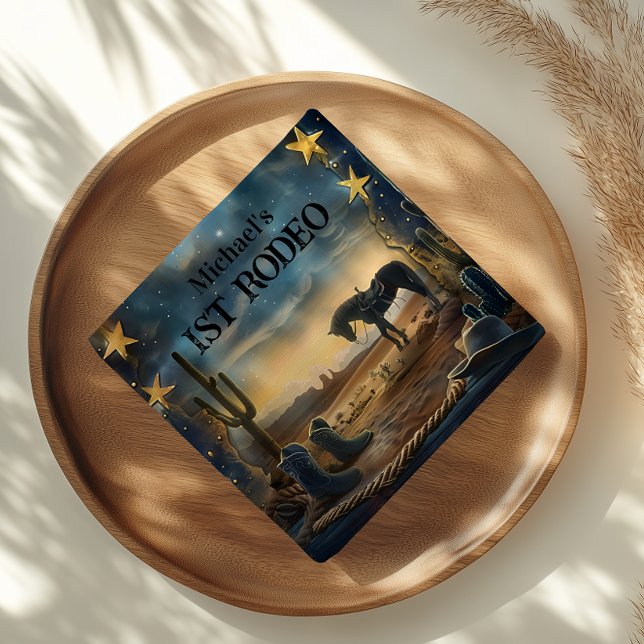 Midnight Desert Cowboy 1st Birthday Rodeo Pappersservett (Skapare uppladdad)