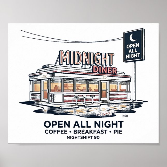 Midnight Diner Öppet hela natten NIGHTSHIFT 90 Aff Poster (Framsidan)
