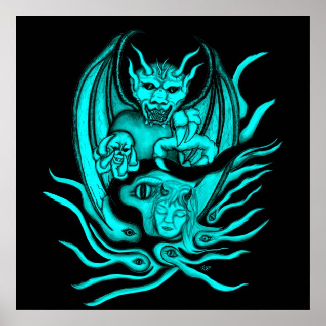 Midnight Dream - Djävulen i Tattoo-stil Poster (Framsidan)