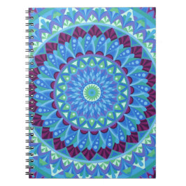 Midnight Dreams Mandala Boho Meditation Blå Anteckningsbok