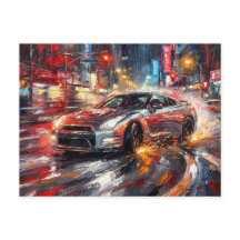 Midnight Drift Symphony – Impasto Oljemålning #1