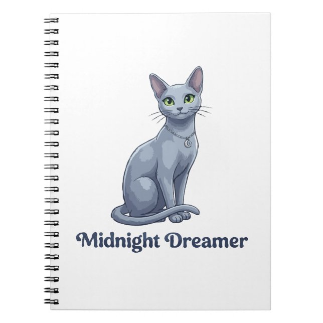 Midnight Drömmare Celestial Katt Anteckningsbok (Framsidan)