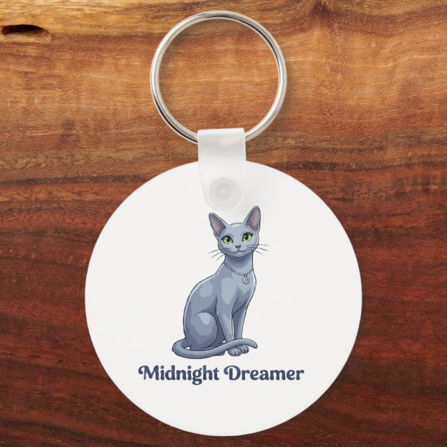 Midnight Drömmare Celestial Katt Nyckelring (Framsida)