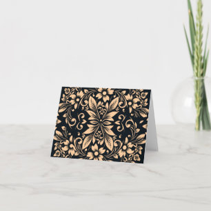 Midnight Elegance Damask Välkomstkort Tack Kort