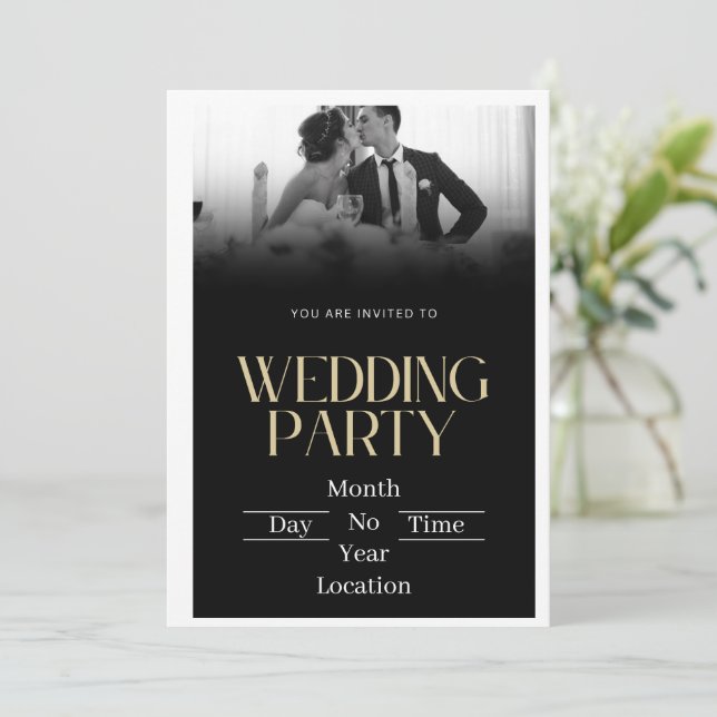 Midnight Elegance Wedding-inbjudan Inbjudningar (Stående Fram)