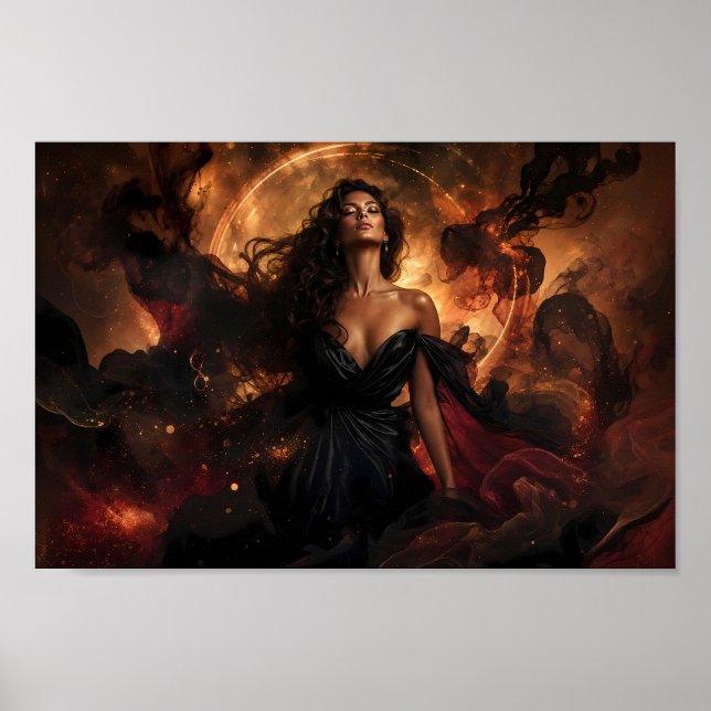 Midnight Ember Reverie Drömlandskap Poster (Framsidan)
