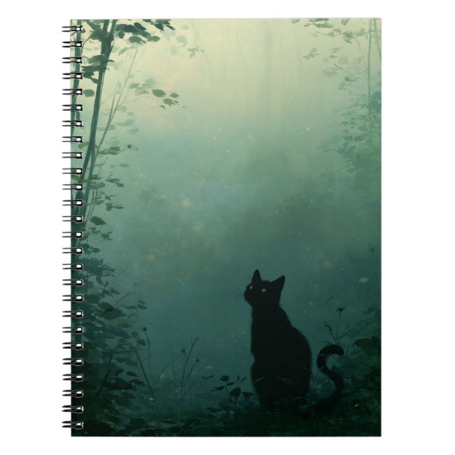 Midnight Familiar – Fantasy Art with Cat Anteckningsbok (Framsidan)