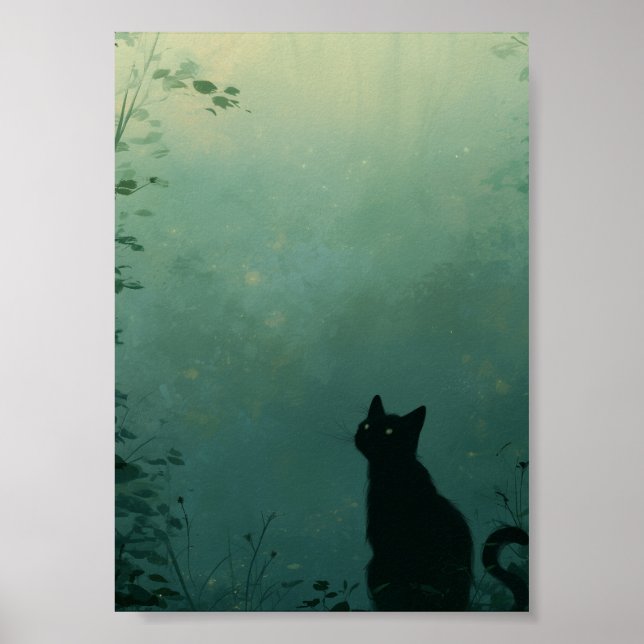 Midnight Familiar – Fantasy Art with Cat Poster (Framsidan)
