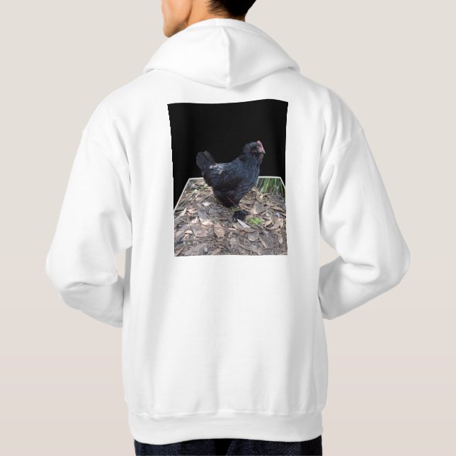 "Midnight Feathers: A Black Chicken in Popout Art" Sweatshirt (Baksida)