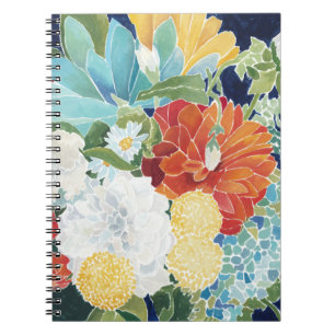 Midnight Florals III Anteckningsbok Med Spiral