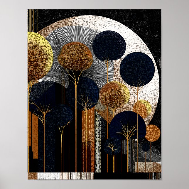 Midnight Forest #12 - 4x5x Digital nedladdning Poster (Framsidan)