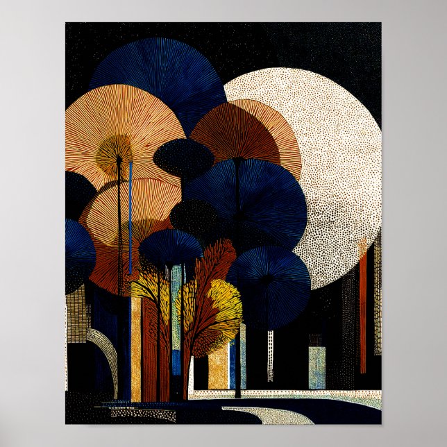 Midnight Forest #13 - 4x5 Digital nedladdning Poster (Framsidan)