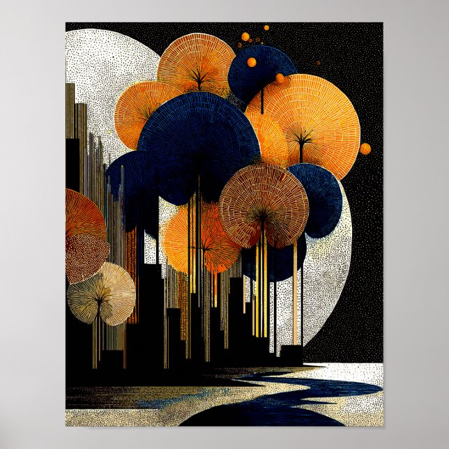 Midnight Forest #17 - 4x5 Digital nedladdning Poster (Framsidan)