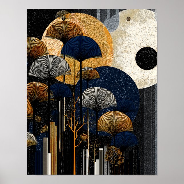 Midnight Forest #2 - 4x5 Digital nedladdning Poster (Framsidan)