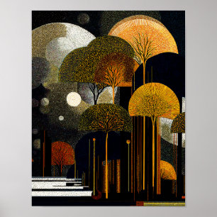 Midnight Forest #4 - 4x5 Digital nedladdning Poster