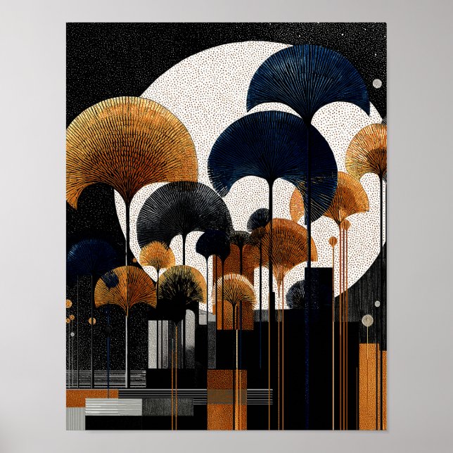 Midnight Forest #6 - 4x5 Digital Download Poster (Framsidan)