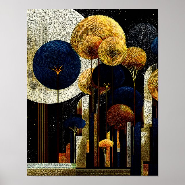 Midnight Forest #7 - 4x5 Digital nedladdning Poster (Framsidan)