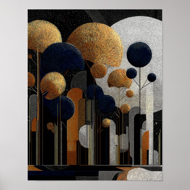 Midnight Forest #9 - 4x5 Digital nedladdning Poster (Framsidan)