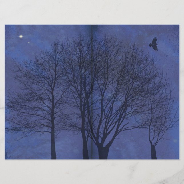 Midnight Forest Mörk Journal Page (Framsida)