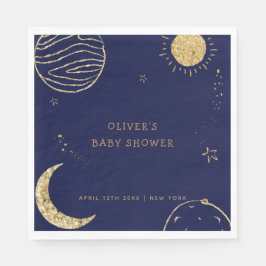 Midnight Galaxy Måne Star Boy Shower Pappersservett