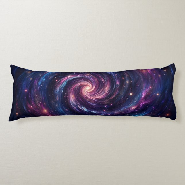 Midnight Galaxy Swirl – Deep Purples & Blues Kroppskudde (Framsidan)