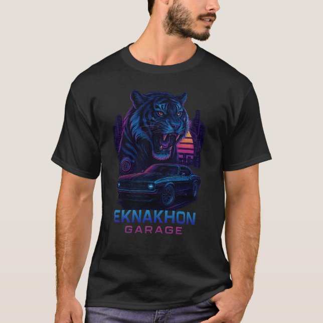 Midnight Garage Tiger Tee by EKNAKHON (Framsida)