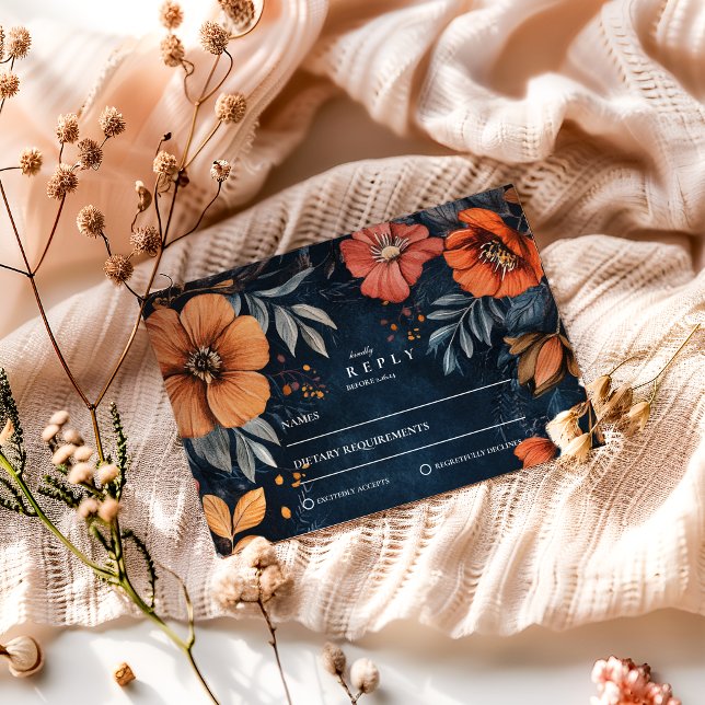 Midnight Garden Baroque Bröllop OSA Kort (Skapare uppladdad)