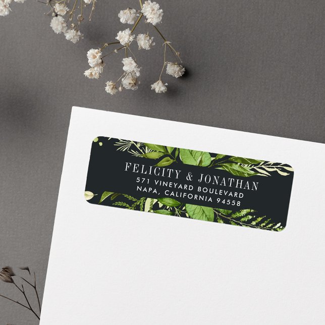 Midnight Garden | Botanisk Returadress Etikett (Skapare uppladdad)