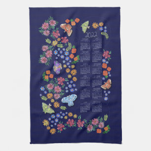 Midnight Garden Calendar Towel Kökshandduk