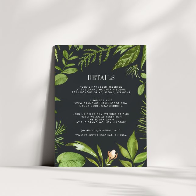 Midnight Garden Gästinformationskort Tilläggskort (Skapare uppladdad)