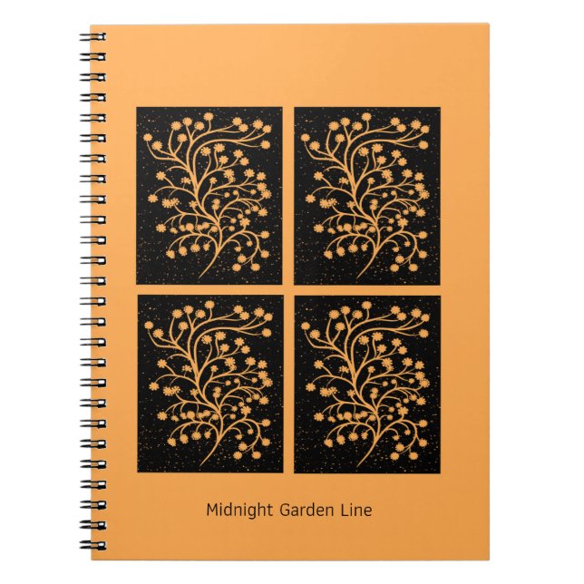 Midnight Garden Line Golden Amber Anteckningsbok (Framsidan)