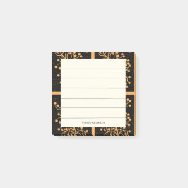 Midnight Garden Line Golden Amber Post-it Block