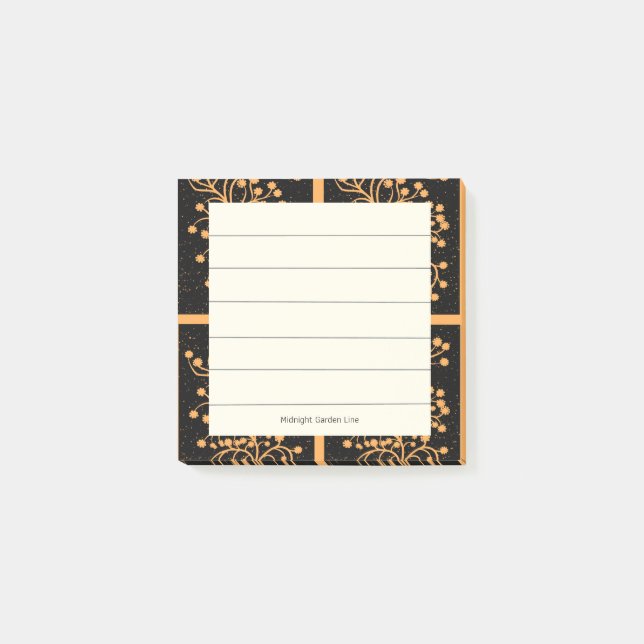 Midnight Garden Line Golden Amber Post-it Block (Framsida)