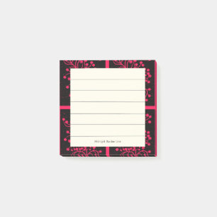 Midnight Garden Line Hallonblomning Post-it Block