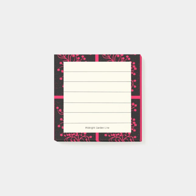 Midnight Garden Line Hallonblomning Post-it Block (Framsida)