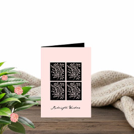 Midnight Garden Line Soft Pink Birthday Kort