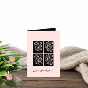 Midnight Garden Line Soft Pink Födelsedag Kort