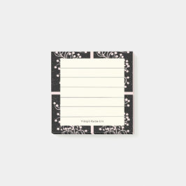 Midnight Garden Line Soft Pink Post-it Block