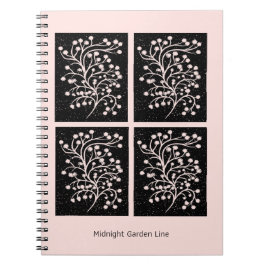 Midnight Garden Line Soft Rosa Anteckningsbok