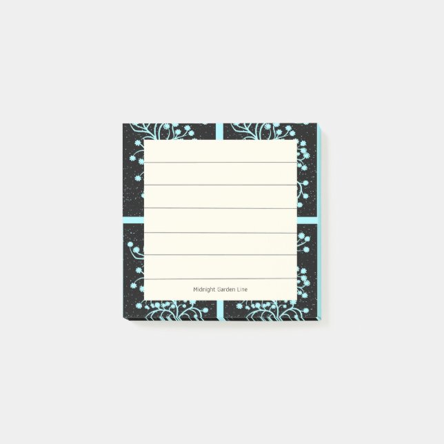 Midnight Garden Line Turquoise Mist Post-it Block (Framsida)