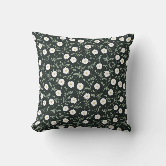 Midnight Garden Modern Farmhouse Daisy Pattern Kudde (Framsida)