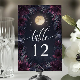 Midnight Garden Moon Bröllop Bordsnummer