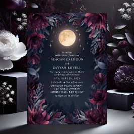 Midnight Garden Moon Bröllop Inbjudningar