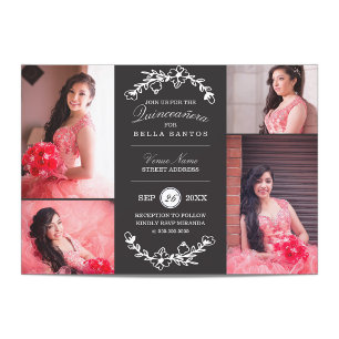 Midnight Garden Quinceañera Inbjudan