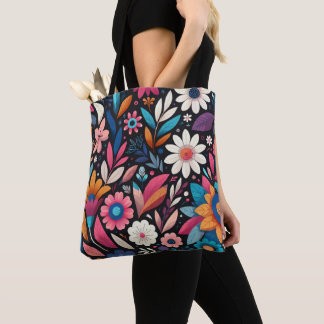 MIdnight Garden Shoulder Tote och Crossbody Tygkasse