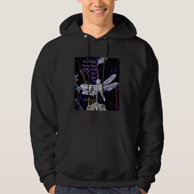 Midnight Garden Society Dragonfly Wildflowers Natu Hoodie (Framsida)