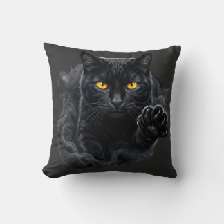 Midnight Gaze Black Cat Pillow Kudde