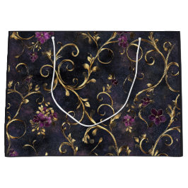 Midnight Gilded Floral Boutique Presentbag