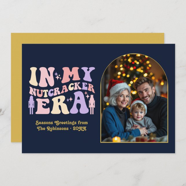 Midnight Glam In My Nutcracker Era Christmas Photo Julkort (Fram/baksida)
