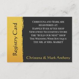 Midnight Gold Bröllopspresentkort Inneslutande Kor Tilläggskort